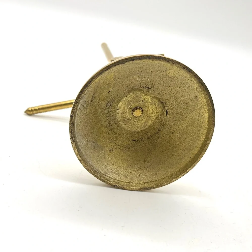 Vintage Solid Brass Adjustable Magnifying Glass Stand Desk Accessory Scientific